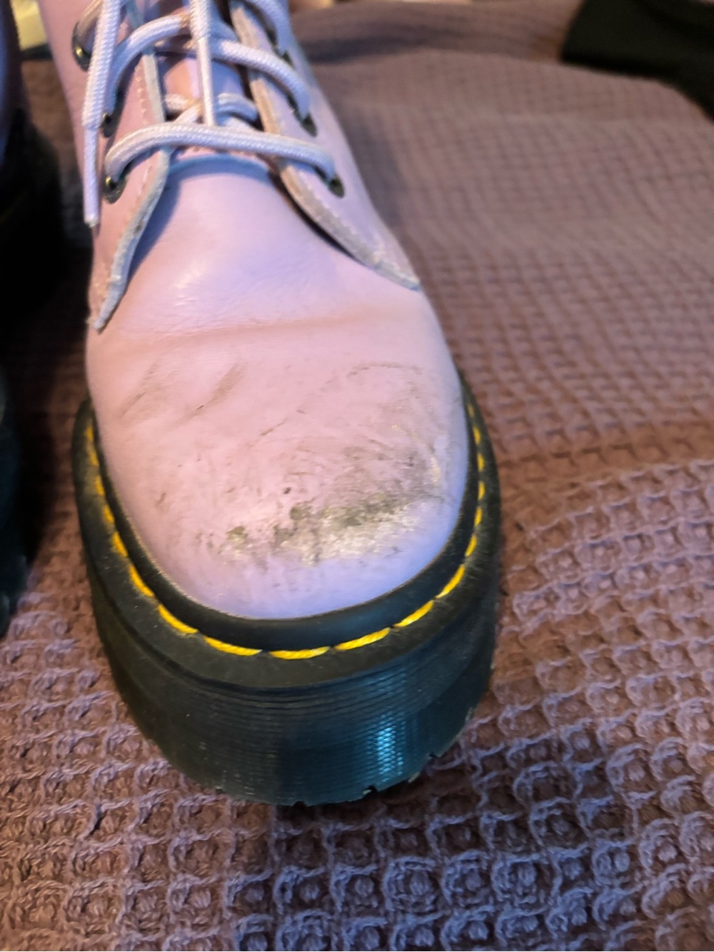 Broken in Dr. Martens Jadon Lavender 8-Eye Platform Lace-Up Boots - Picture 15 of 16